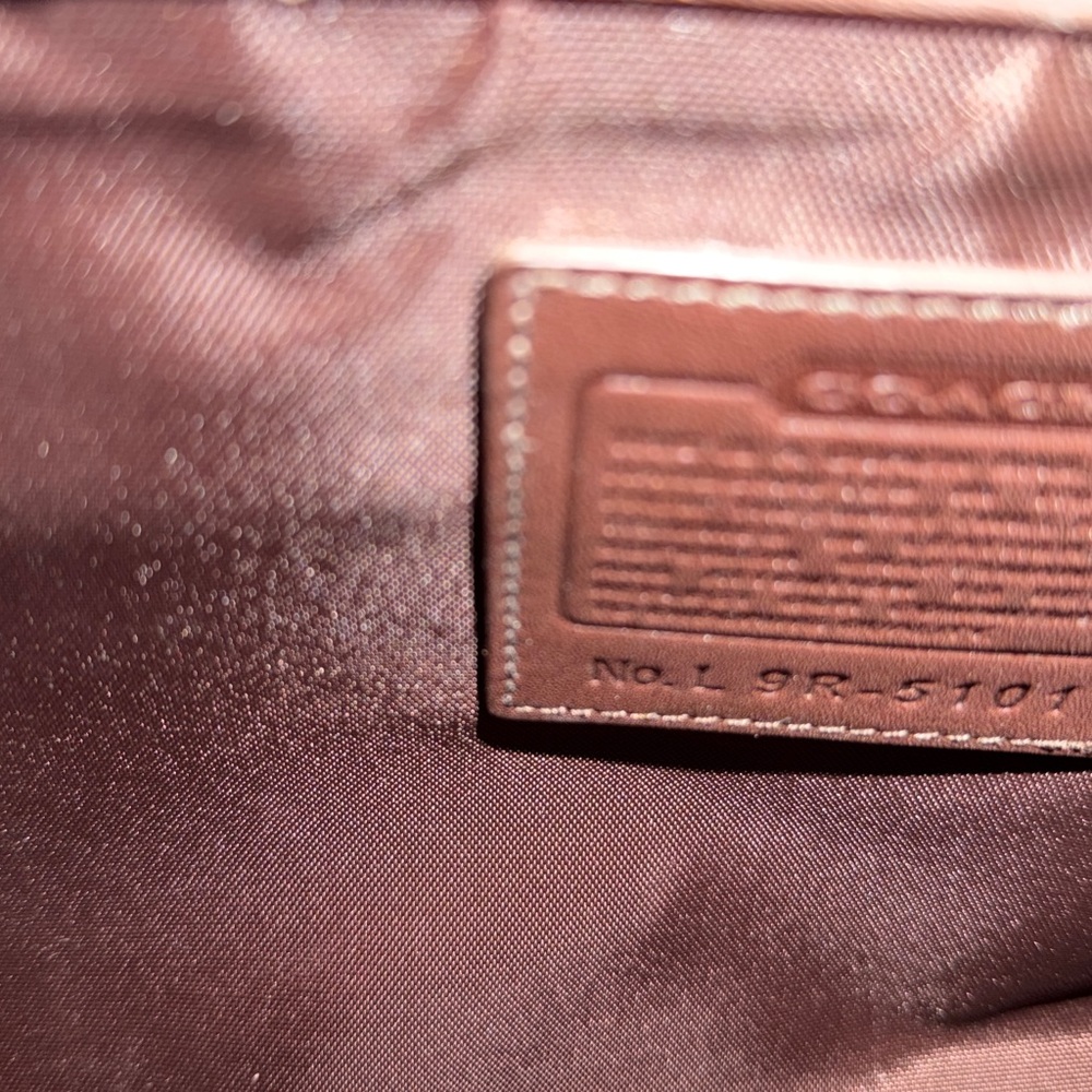 Vintage Coach Brown Leather & Nylon Unisex Briefcase Laptop Messenger Bag - Picture 12 of 16